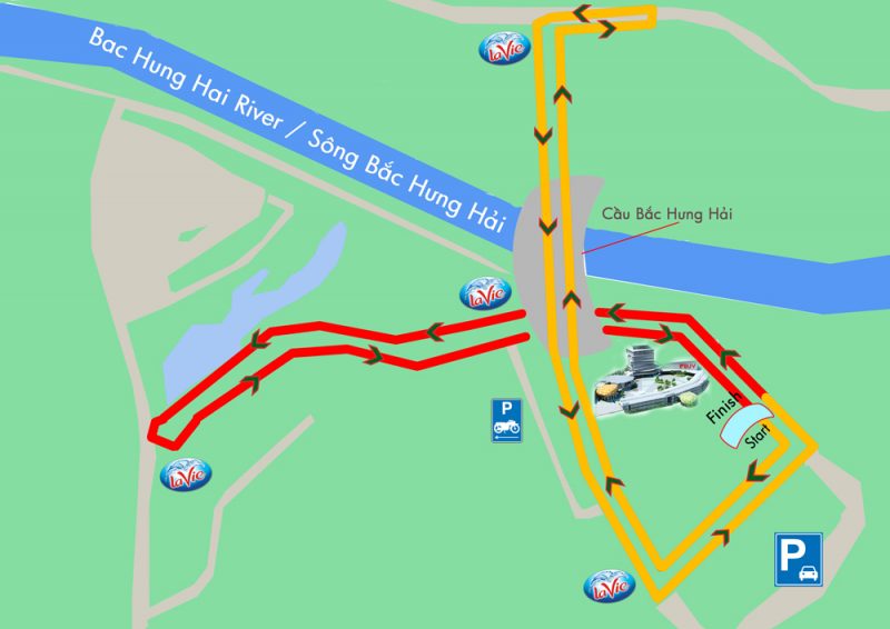 Cung đường chạy 5km tại Khu đô thị Ecopark