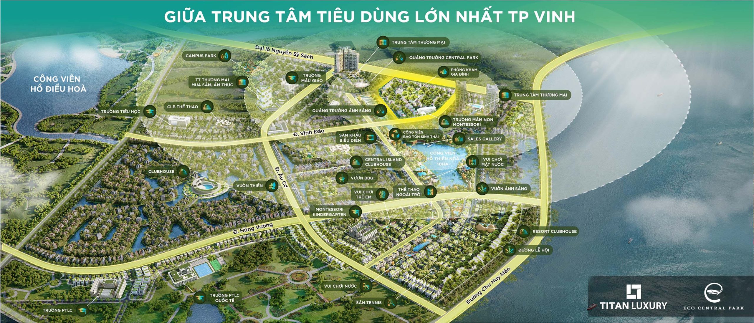 Vị trí phân khu Central Plaza - dự án Eco Central Park Vinh