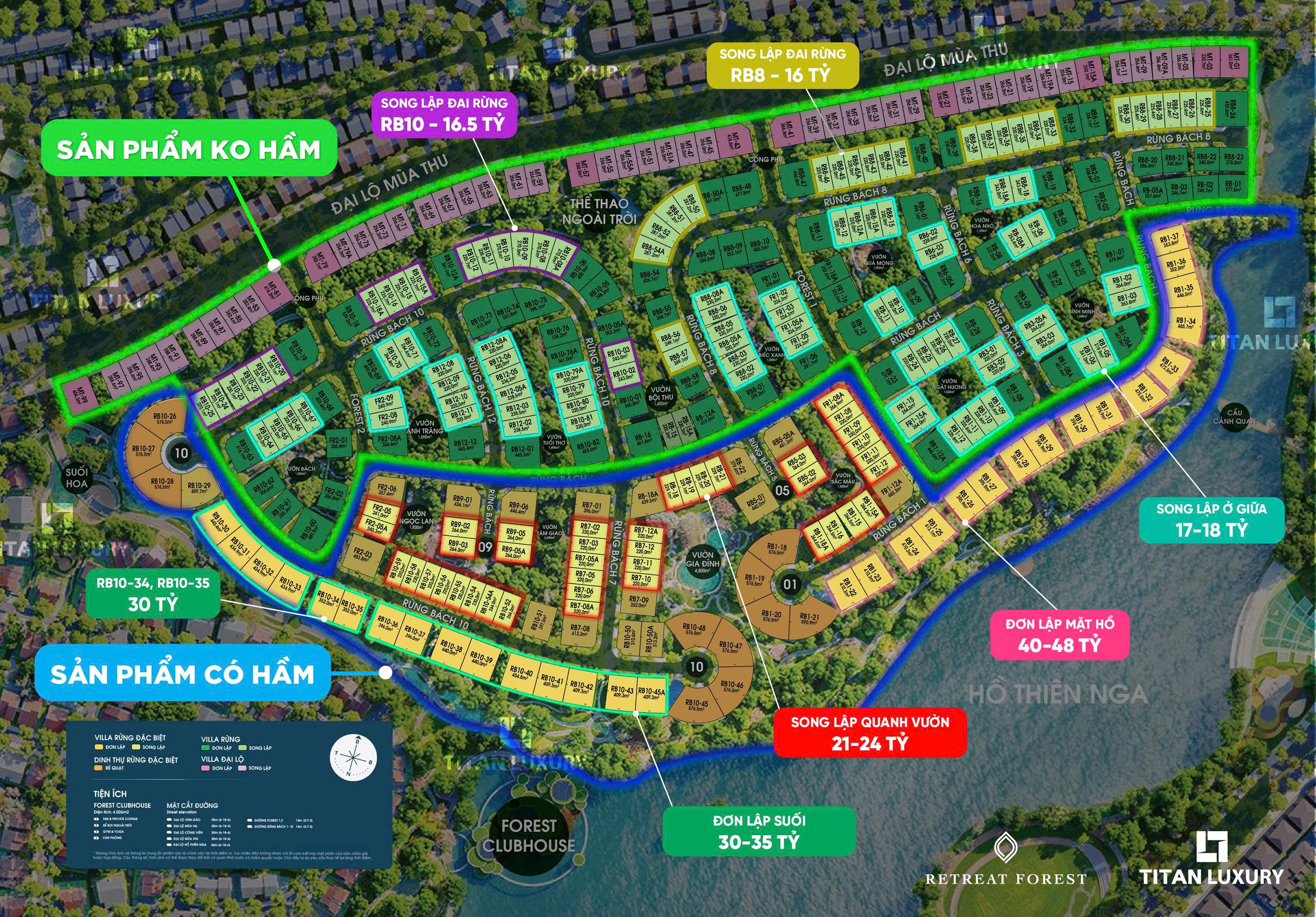 Giá bán Biệt thự Rừng Eco Retreat hấp dẫn nhà đầu tư