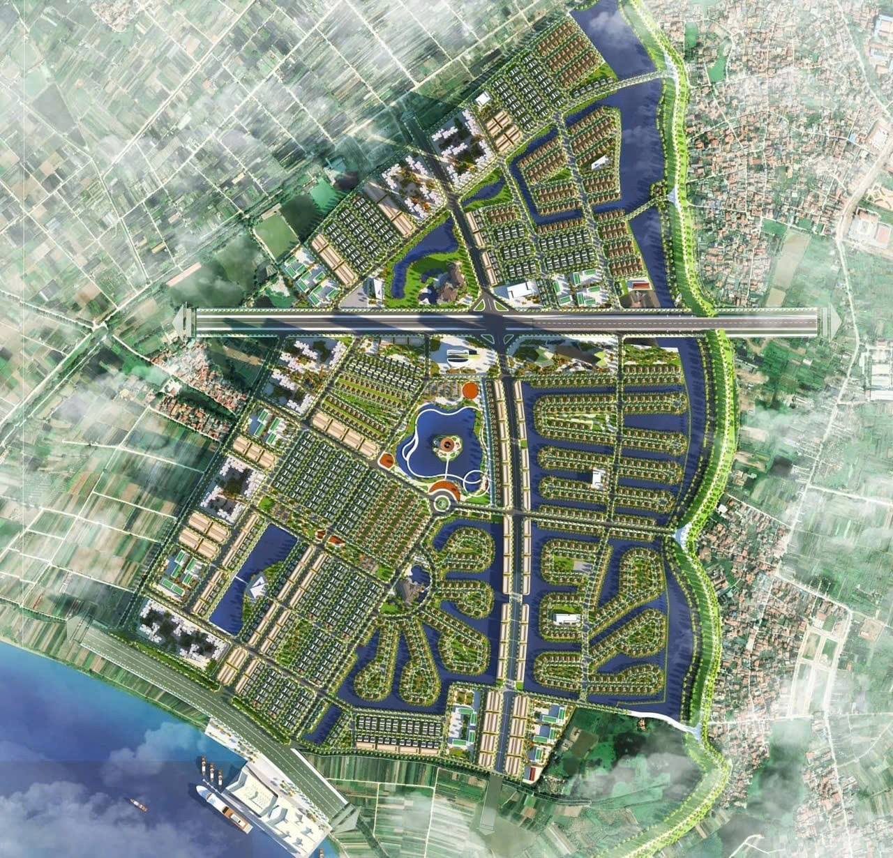 Alluvia City có vị trí ngay cạnh sông Hồng - một con sông lớn và quan trọng của nước ta