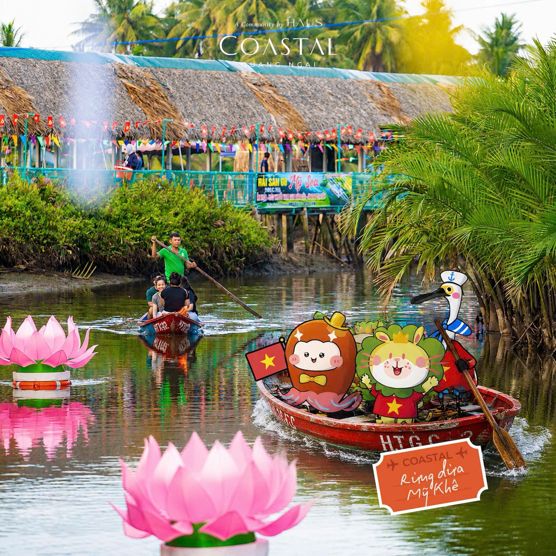 Rừng dừa nước Mỹ Khê: Lá cờ Tổ quốc nổi bật giữa sắc xanh rừng dừa nước Mỹ Khê, ghi dấu một Quảng Ngãi bình yên và giàu bản sắc.