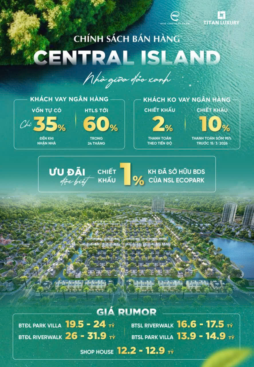 Chính sách bán hàng Central Island nhiều ưu đãi và quà tặng cho khách hàng trong đợt mở bán đầu tiên