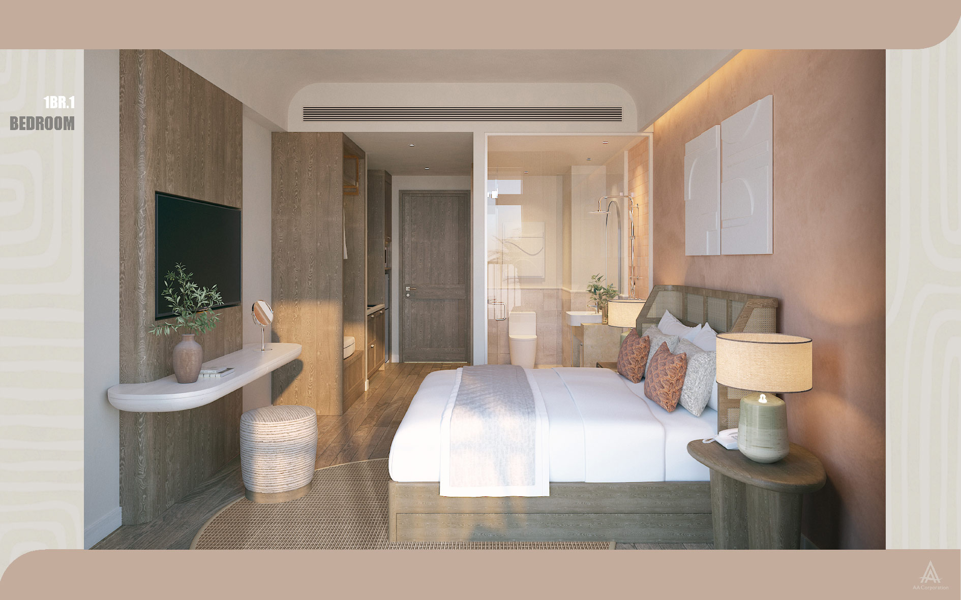 Concept Santorini nội thất cho căn studio Hillside