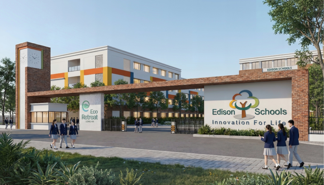 Trường liên cấp Edison - Eco Retreat được quy hoạch tại phân khu Rừng Mai, phân khu Mùa Lễ Hội đầu tiên và đang mở bán của dự án