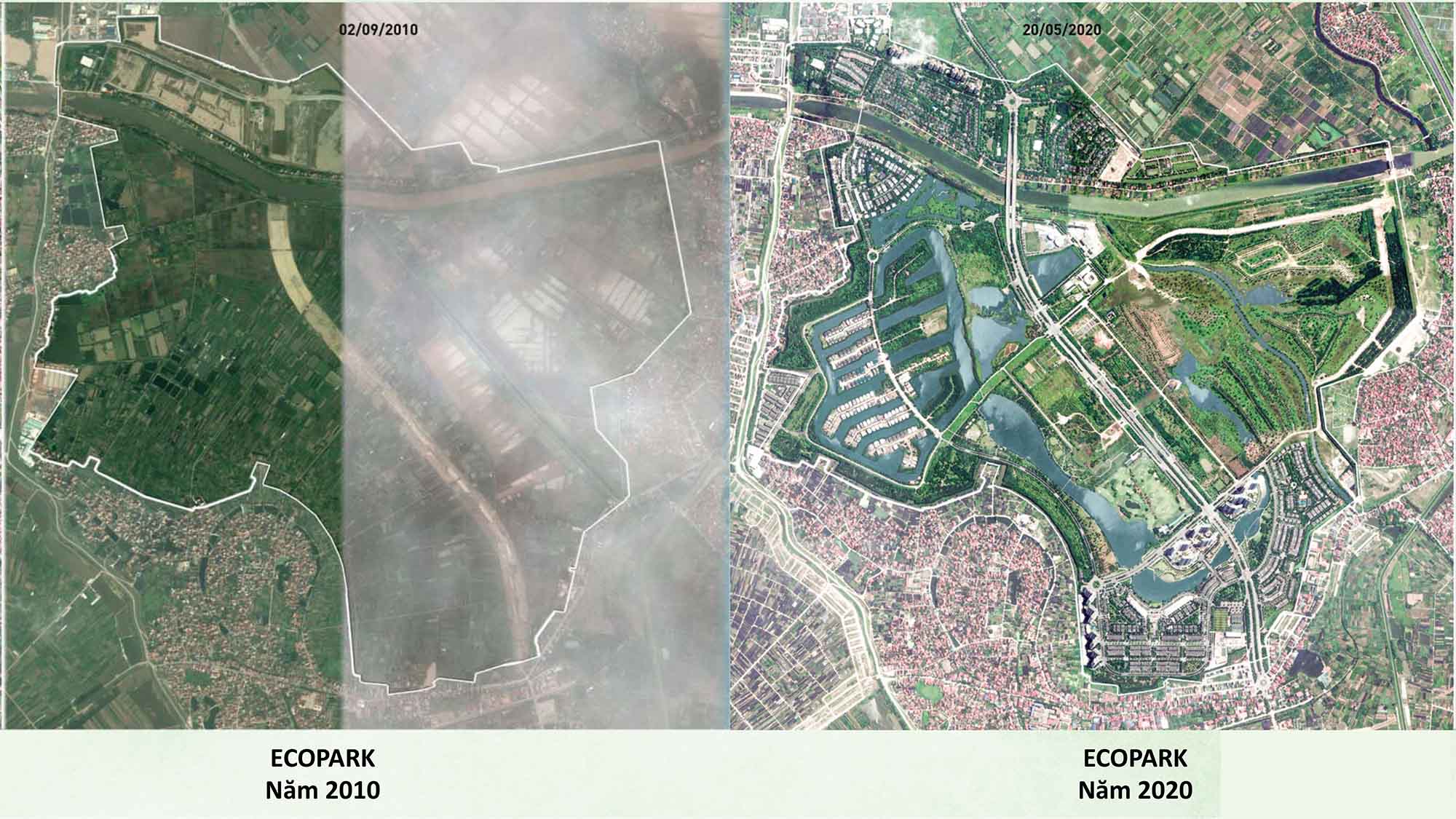 su thay doi cua thanh pho ecopark tu 2010 - 2020