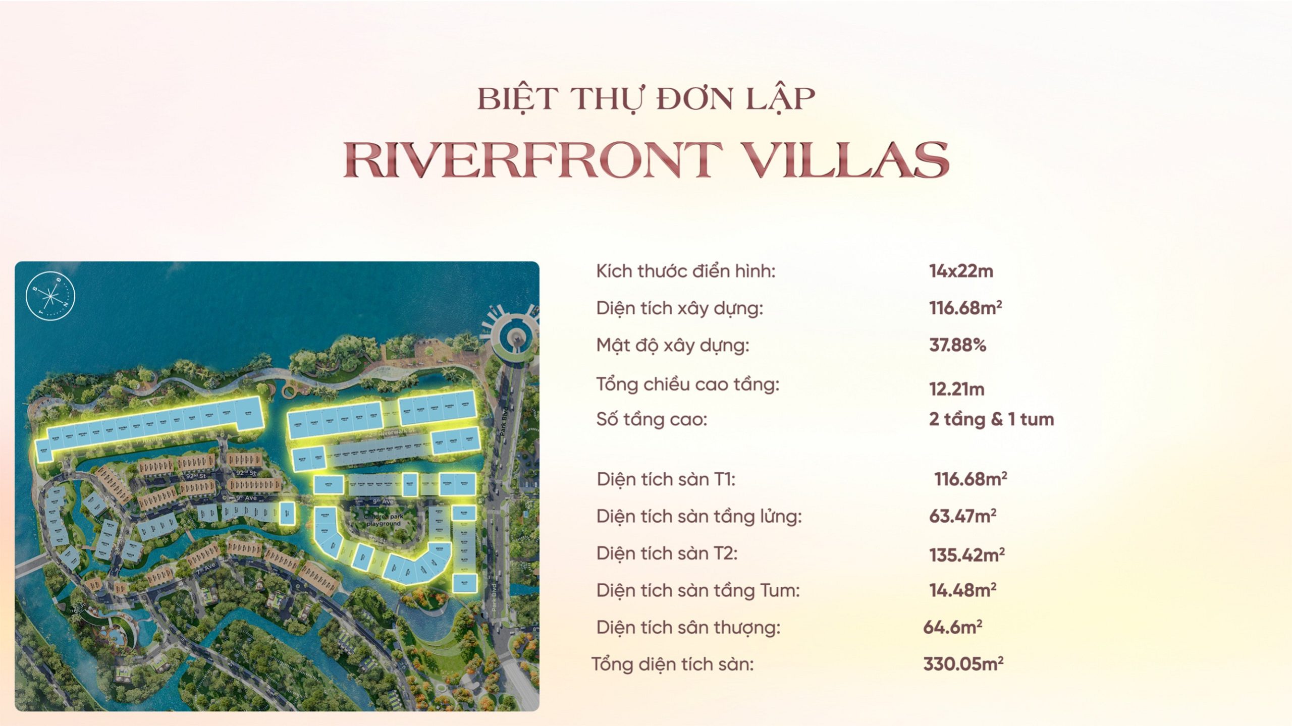 mặt bằng Riverfront Villas EcoVillage Saigon River