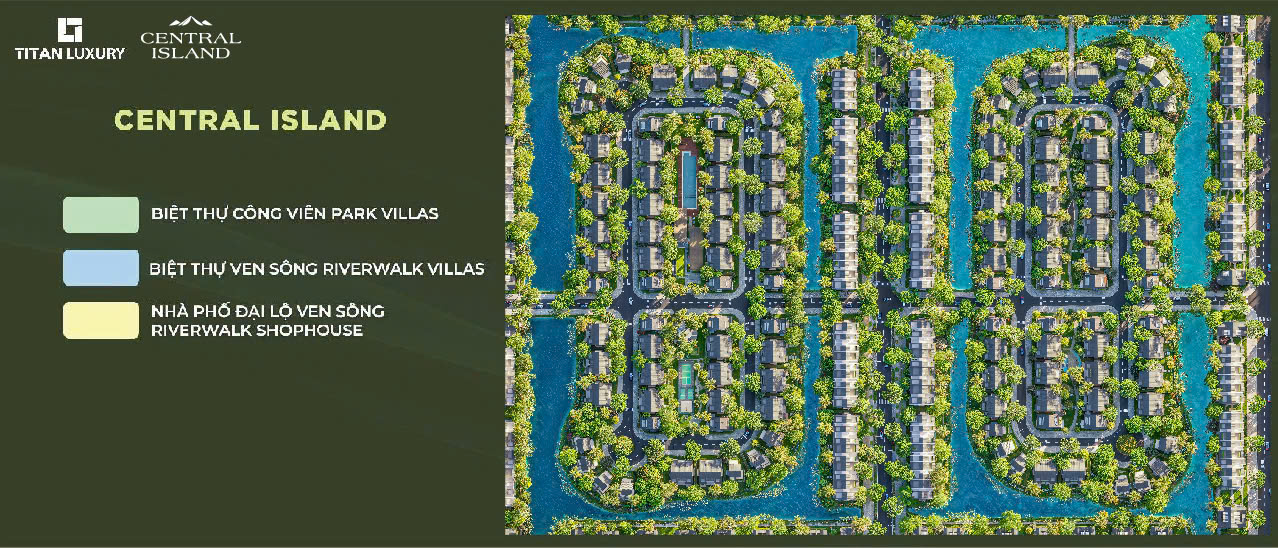 Mặt bằng phân khu Central Island - dự án Eco Central Park
