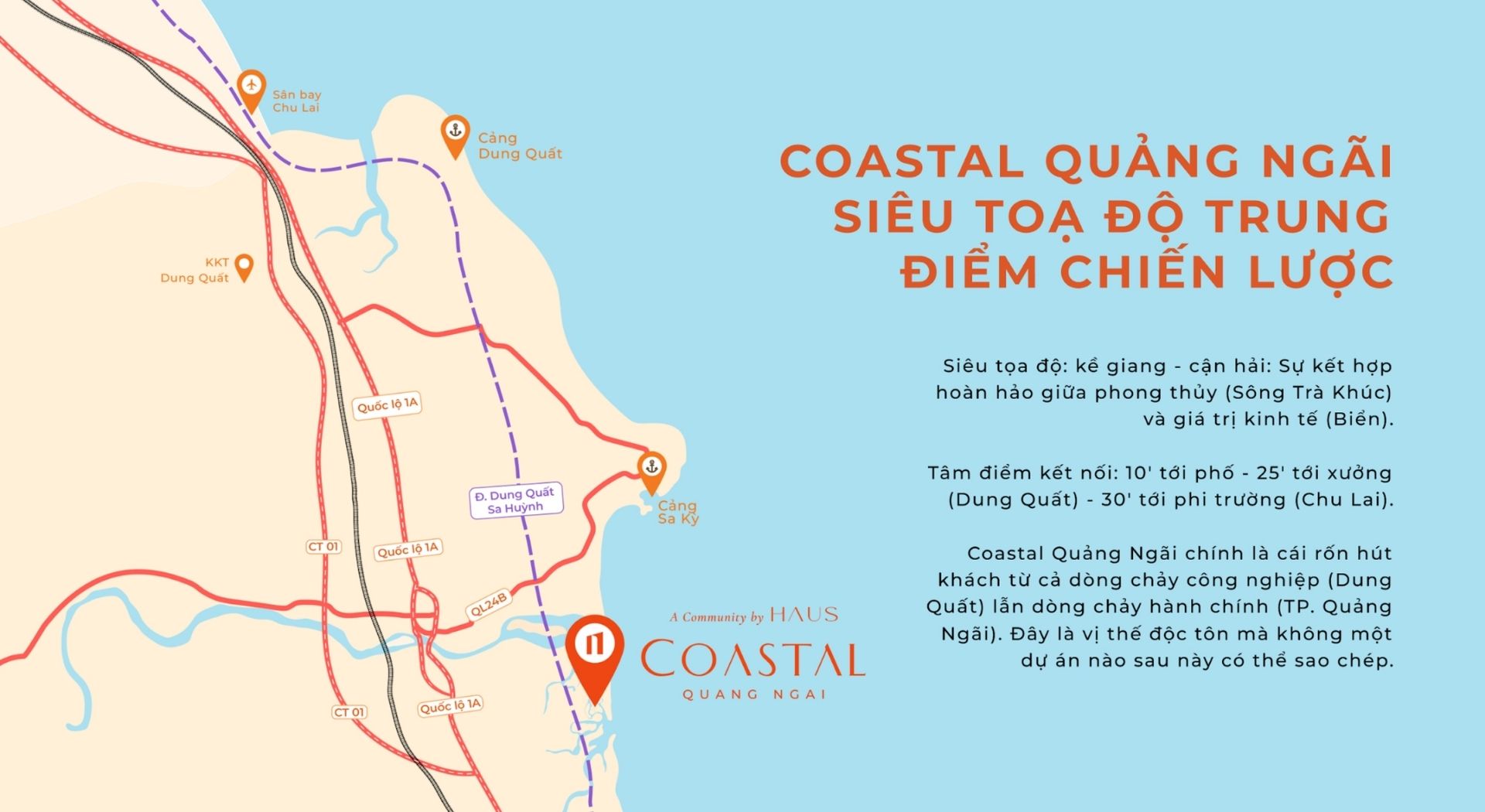 Quảng Ngãi sẽ là một trong những địa phương hưởng lợi trực tiếp nhờ quỹ đất còn dồi dào và dư địa phát triển rộng mở