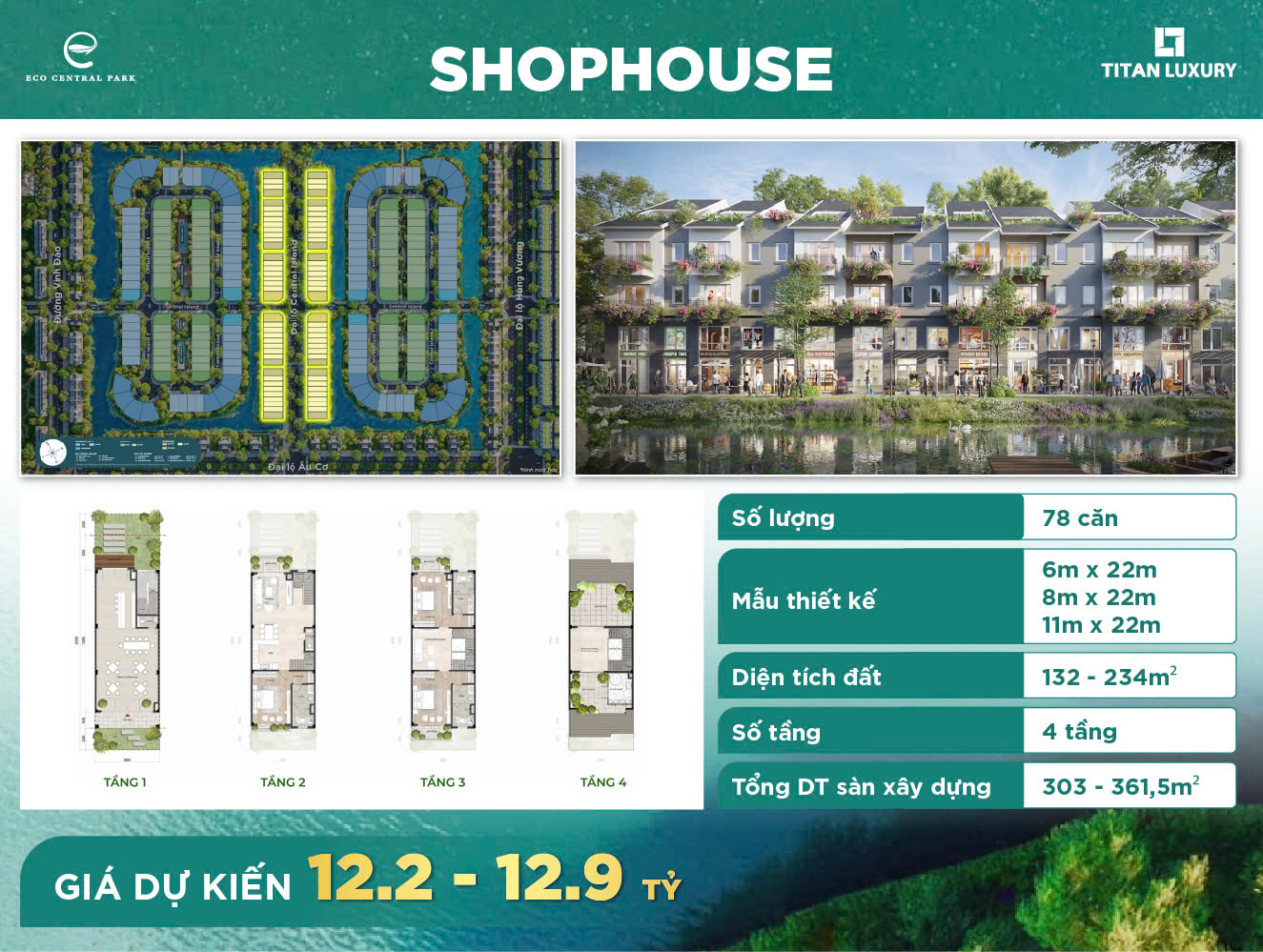 Shophouse Central Island – Loại hình sản phẩm Central Island vừa để ở, vừa kinh doanh dịch vụ cao cấp phục vụ cộng đồng cư dân tinh hoa.