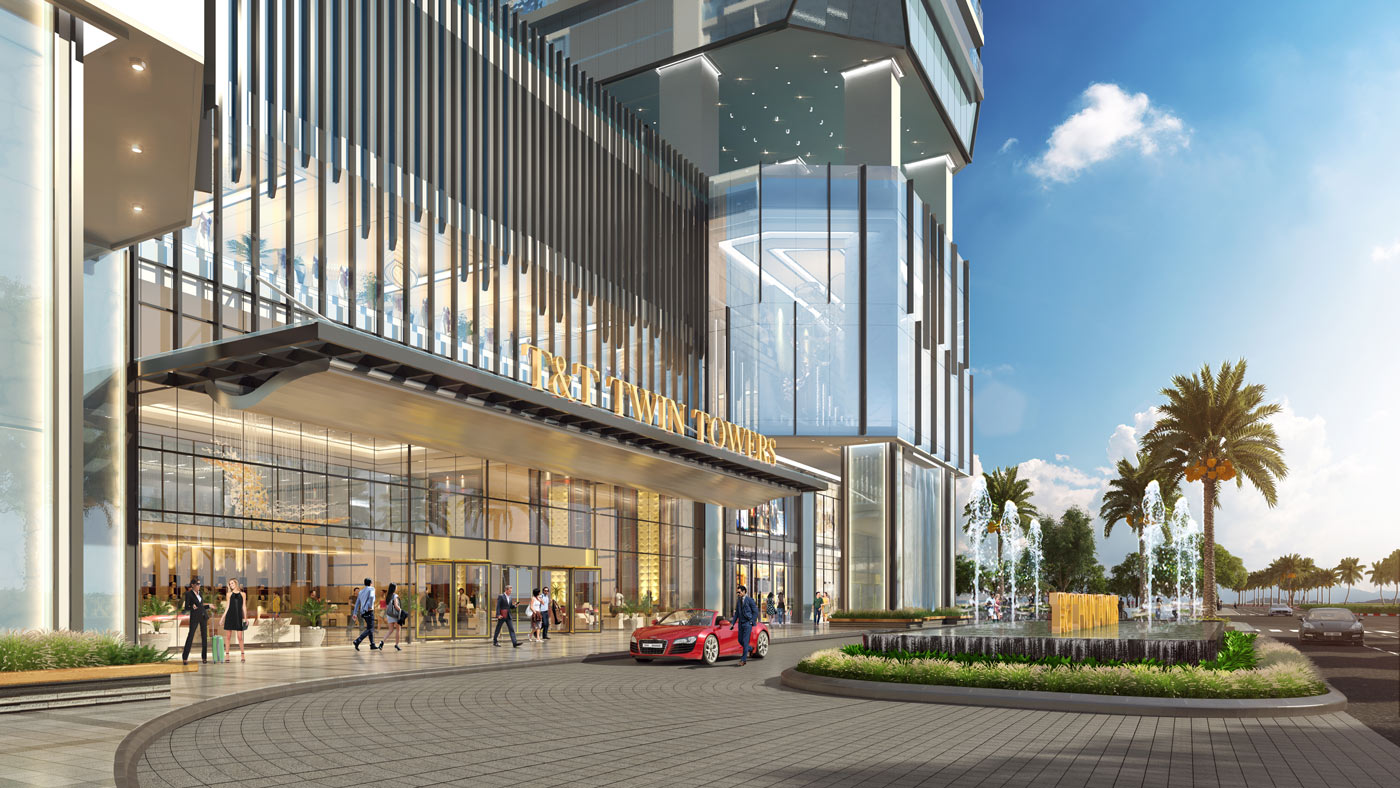 Tiện ích dự án T&T Tower Đà Nẵng - Đại sảnh với đài phun nước
