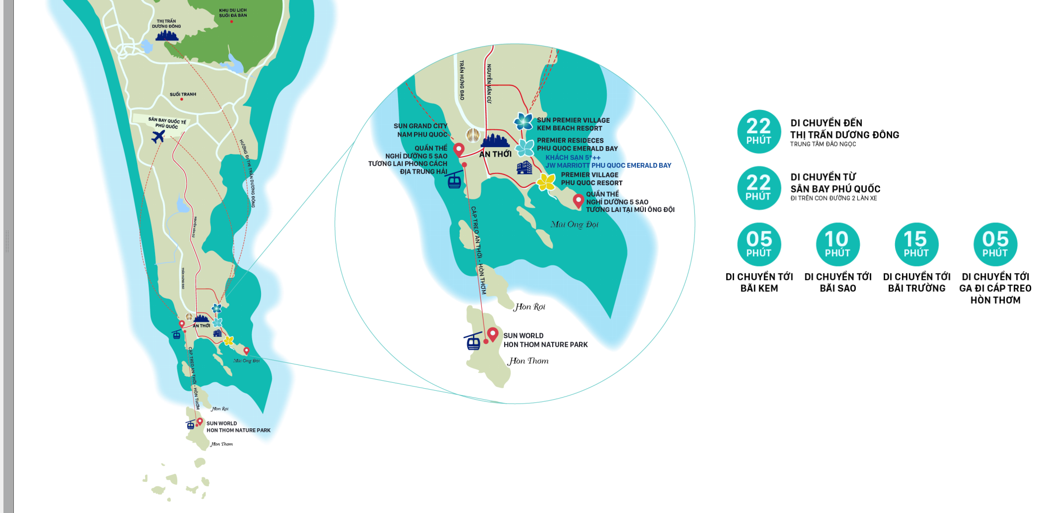 Bản đồ vị trí địa lý dự án Sun Grand City Nam Phú Quốc