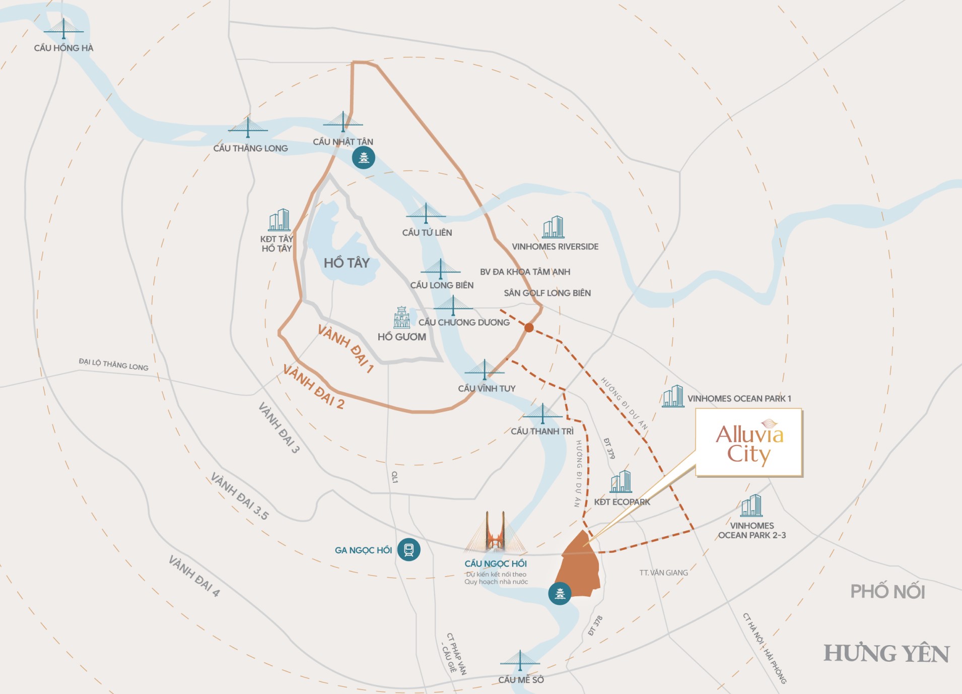 Alluvia City nằm tại vùng đang tập trung hàng loạt công trình hạ tầng trọng điểm