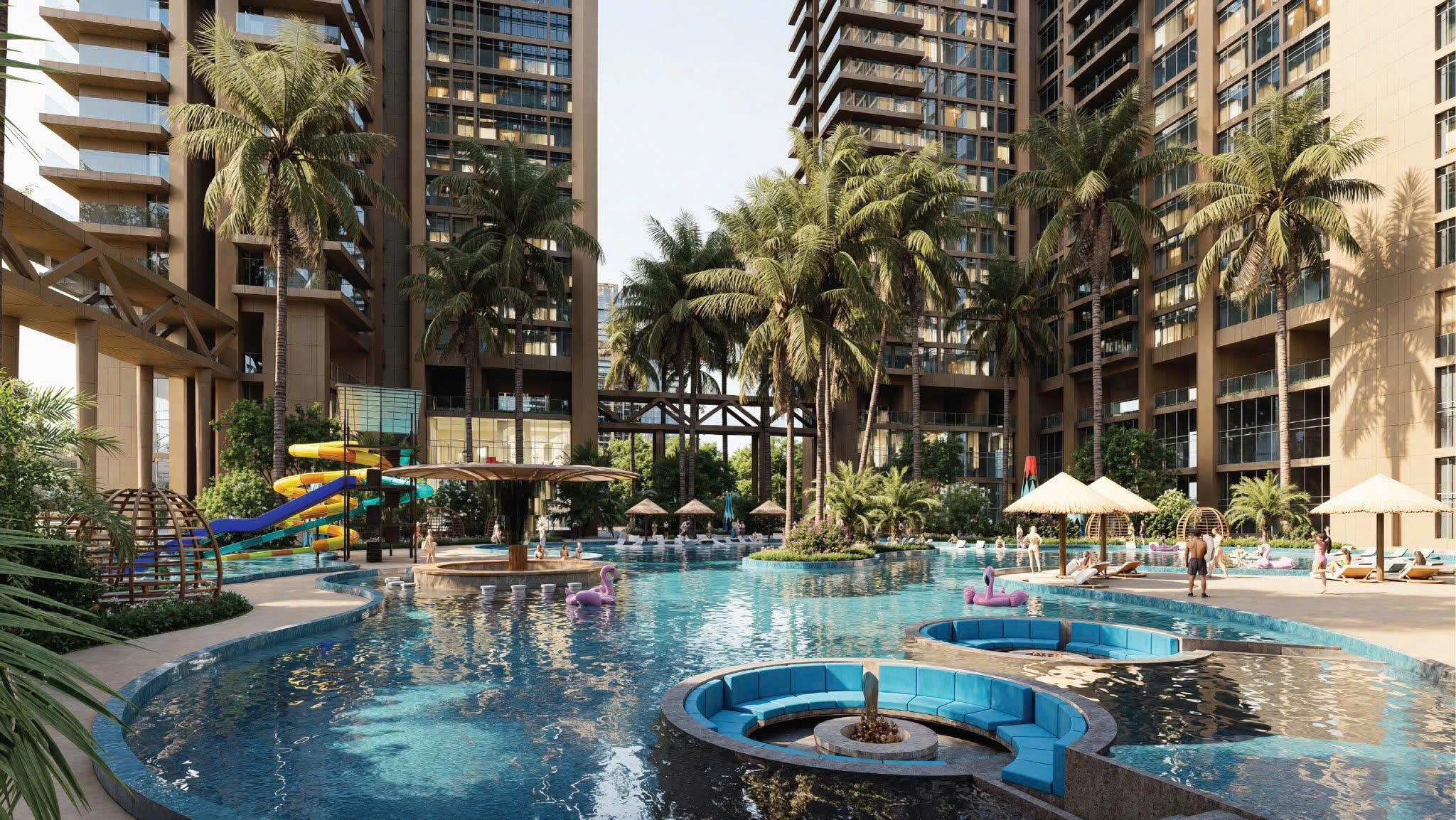 Nhờ vị trí tháp và mặt bằng được tính toán thông minh, cư dân Alumi có thể tận hưởng những hướng view đắt giá