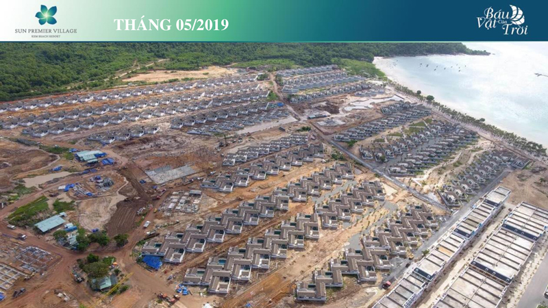 Tỏng quan toàn bộ phân khu biệt thự Kem Beach Resort tháng 5/2019