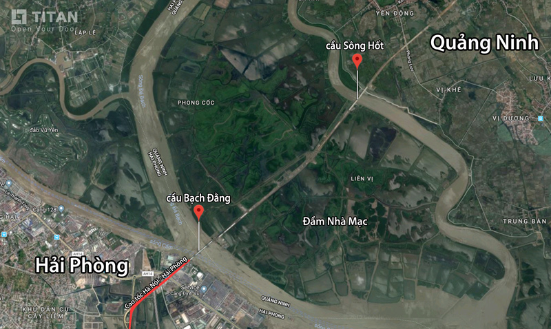 Bản đồ vị trí cầu Bạch Đằng - Hải Phòng, Quảng Ninh