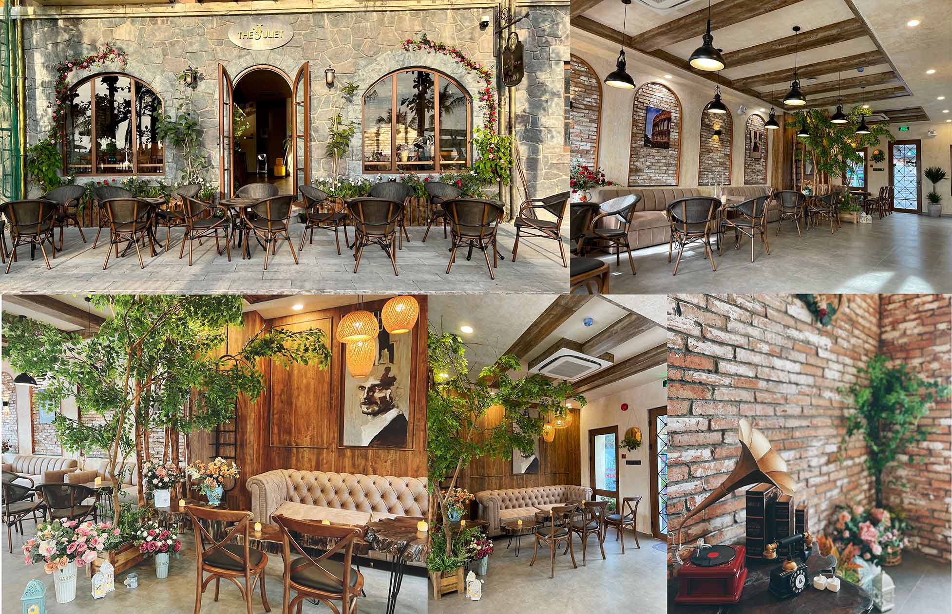 Khu vực vỉa hè và tầng trệt của khách sạn Juliet được thiết kế quán cafe mang đến trải nghiệm trọn vẹn cho du khách