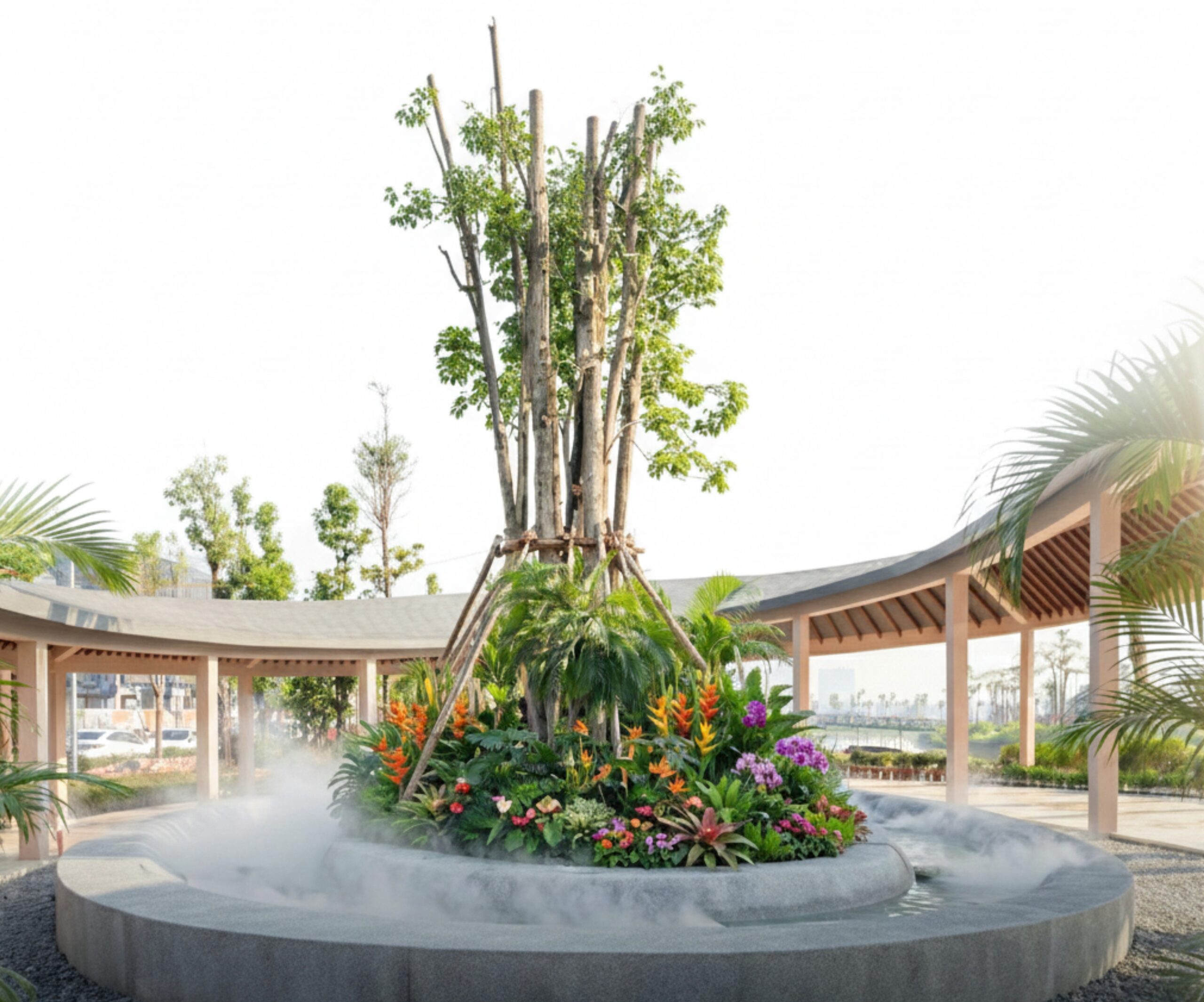 Không gian bể khoáng thiết kế mở, khuyến khích sự tương tác và trò chuyện