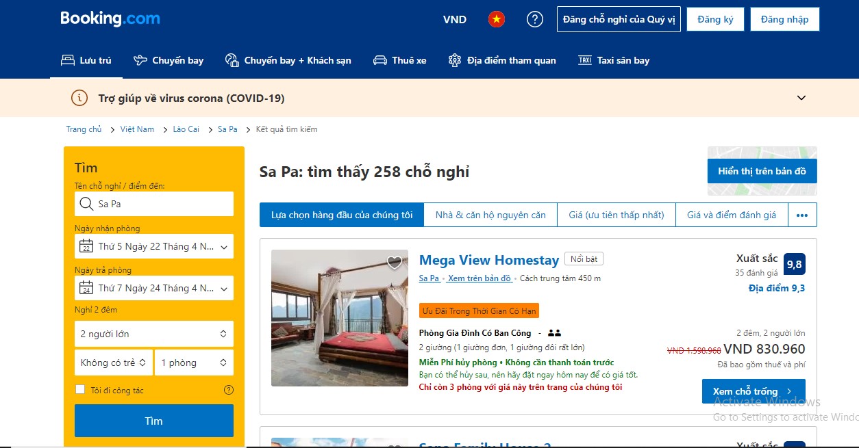 Kinh doanh căn hộ lưu trú trên nền tảng Booking.com