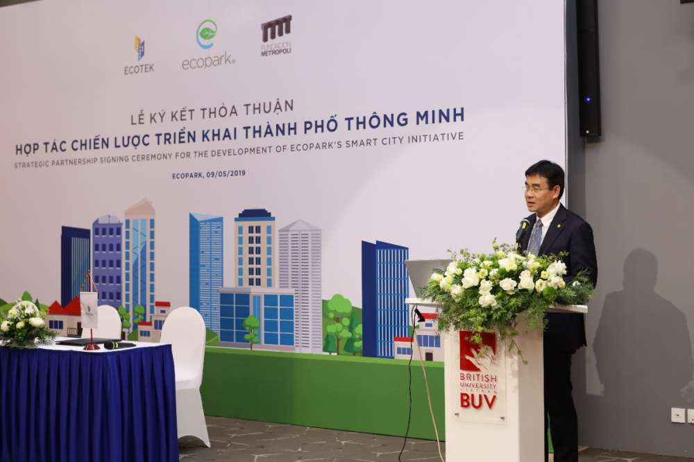 Ông Bùi Tiến Hùng chia sẻ về những định hướng phát triển dự án thành phố thông minh tại khu đô thị Ecopark