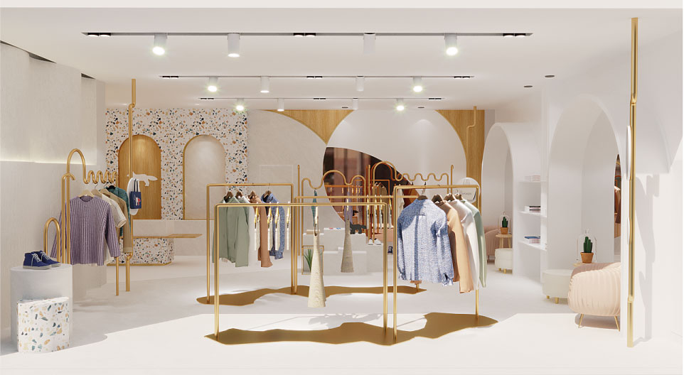 Thiết kế shophouse Swanlake Onsen kinh doanh thời trang