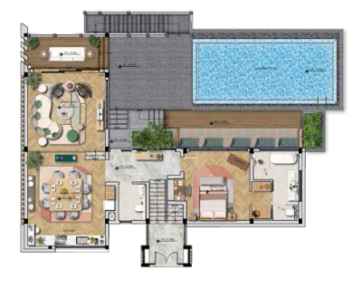 mặt bằng điển hình tầng 02 biệt thự The Eden Bay Phú Quốc