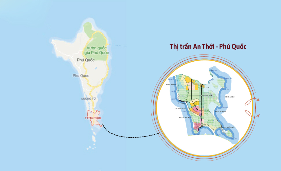 An Thới nằm tại phía Nam Đảo Ngọc - được định hướng trở thành thủ phủ kinh tế mới của Phú Quốc