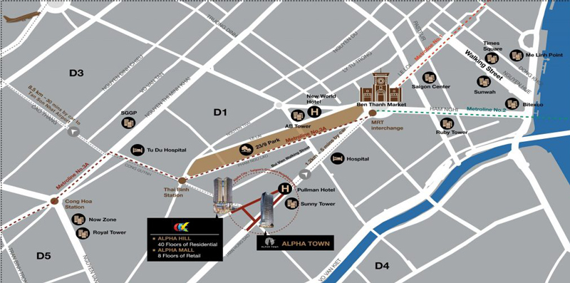 vị trí Alpha Town