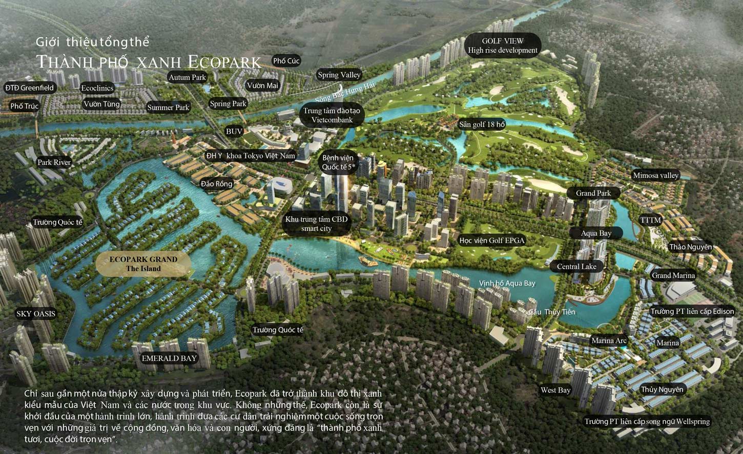 mặt bằng tổng thể quy hoạch toàn khu Ecopark và Ecopark Grand The Island