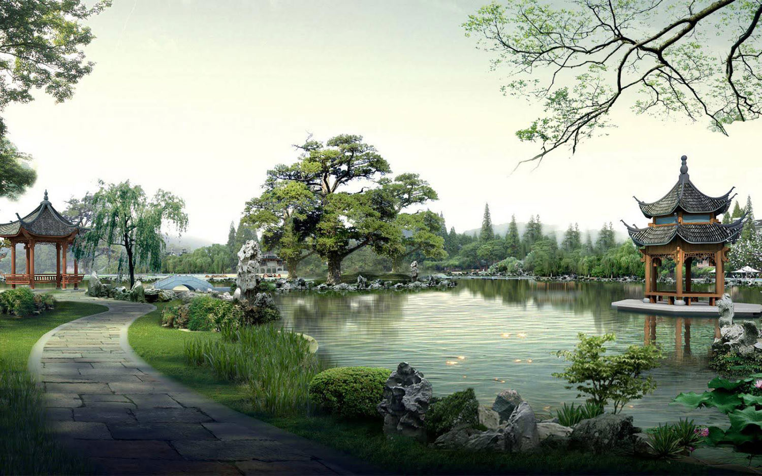 vườn Nhật The Landmark Swanlake Residences
